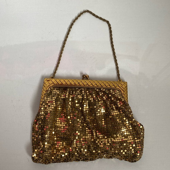 Vintage Whiting & Davis Gold Mesh Evening Bag Clutch Made in USA - Picture 2 of 16